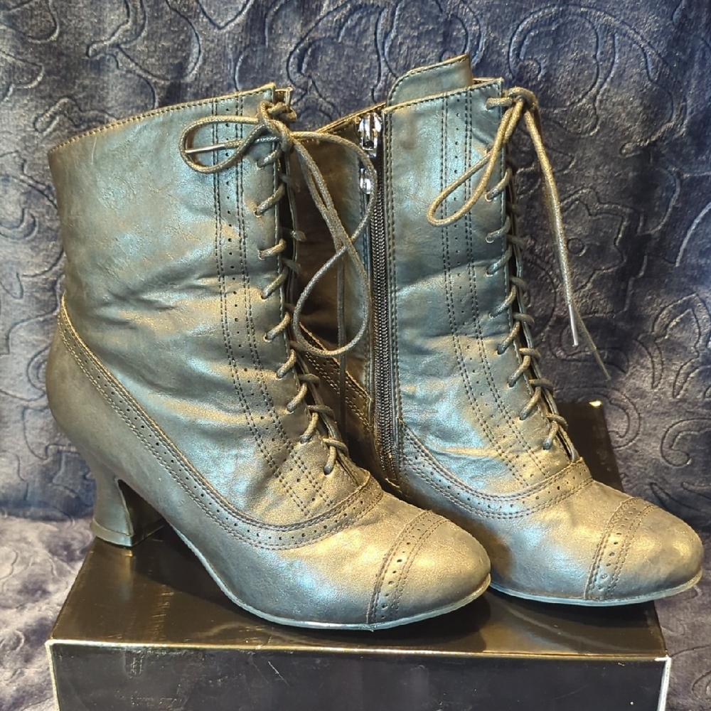 Ellie Shimmering Lace Up Boots